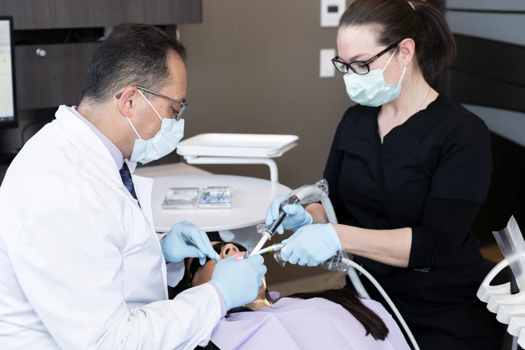 Dentist Performing Dental Procedure
